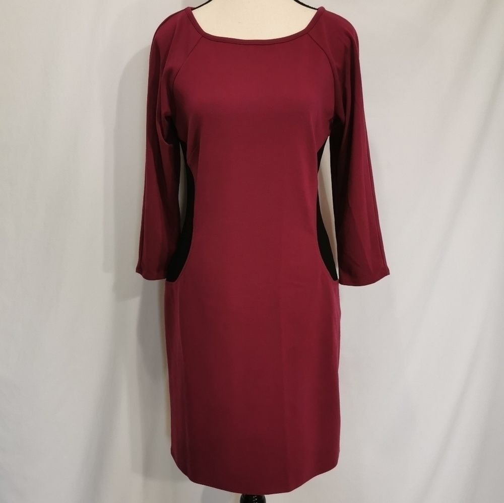 Laundry by Shelli Segal Long Sleeve 2-Tone Midi Dress - Sz 8 Open To Offers